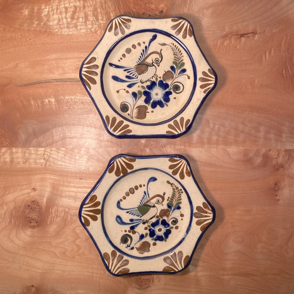 Tonala Pottery Made in Mexico Bird Wall Hanging Plate Decor